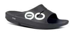 Oofos 28 OOfos Men's OOahh Sport Slide Sandal - Black White