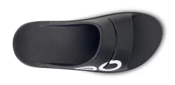 OOfos Men's OOahh Sport Slide Sandal - Black White -Oofos 1500BLKWHTOO shot6