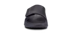 OOfos Women's OOahh Sport Flex Sandal - Matte Black -Oofos 1550BLKMATTE shot3