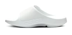 OOfos Men's OOahh Sport Flex Sandal - White -Oofos 1550WHITE shot4