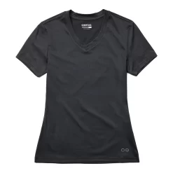 OOfos Women's COOl Down V Neck - Dark Gray Heather