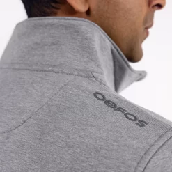 OOfos Men's COOl Down ¼ Zip - Gray Heather -Oofos Mens 1 4Zip 2