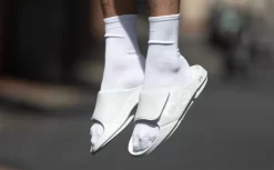 OOfos Men's OOahh Sport Flex Sandal - White -Oofos Mens WhiteSportFlex