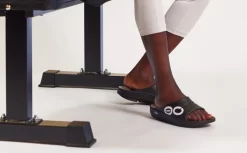 OOfos Women's OOahh Sport Slide Sandal - Black White -Oofos MicrosoftTeams image 125