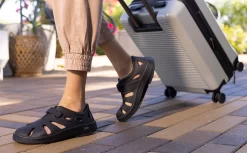 OOfos Women's OOcandoo Sandal - Black -Oofos OOcandoo Womens Black1